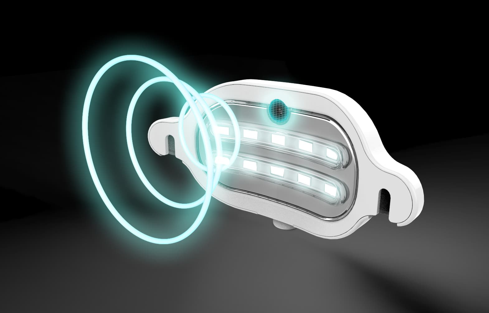 BEYOND professional whitening mouthpiece illuminated by its high-intensity blue LEDs